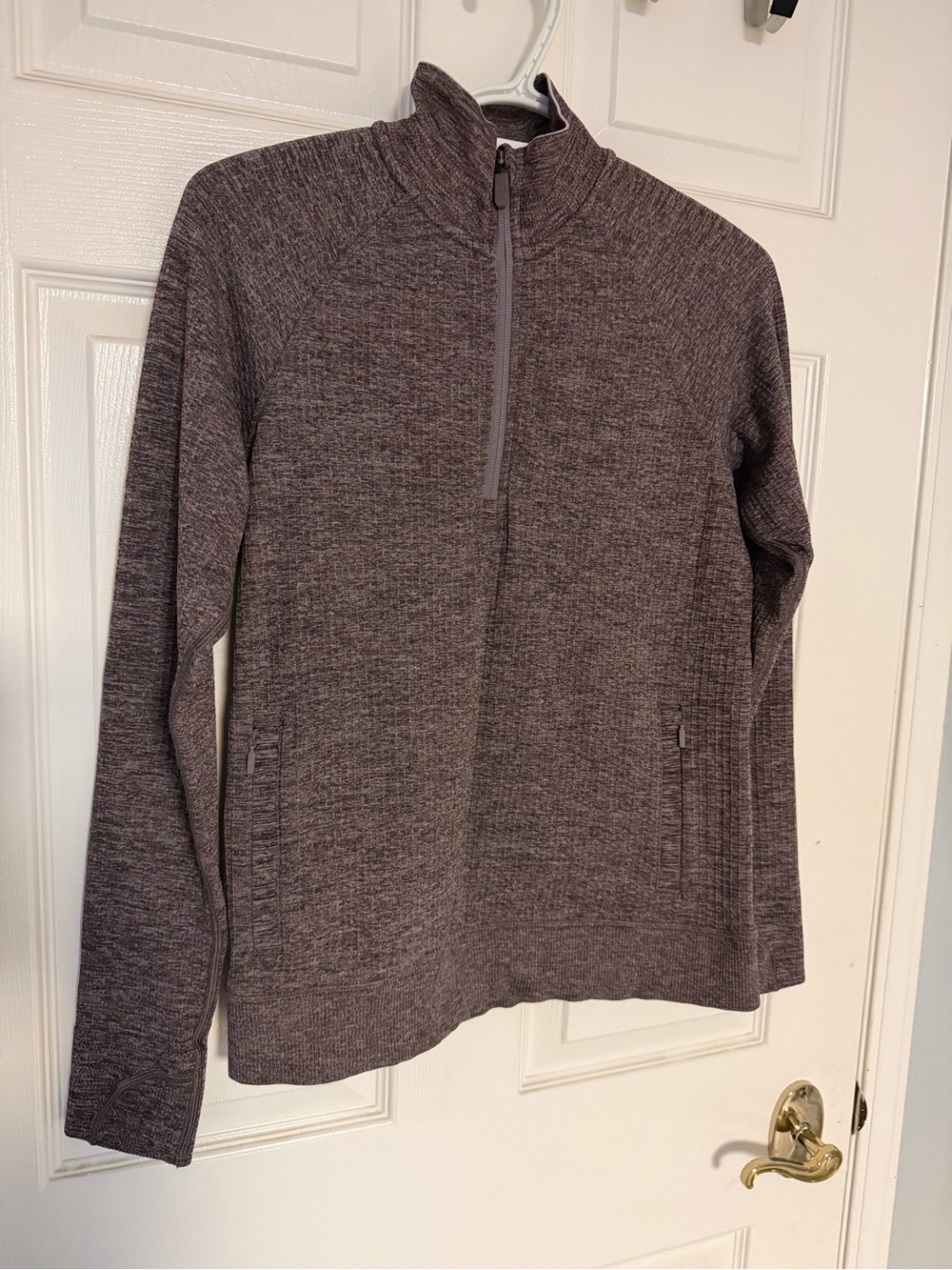 lululemon athletica Women's Heathered Plum Quarter-Zip Sweater